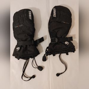 SWANY Tri Plex Women's Gloves Black Leather VR-76 Winter Mittens Ski SZ-M